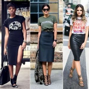 DRESS UP A NERDY TEE...with a Pencil Skirt!